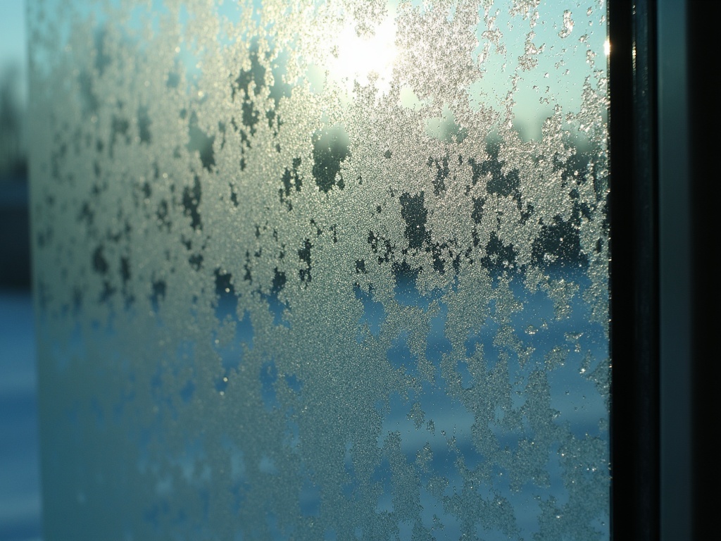 Illustrative close-up of marked window glass